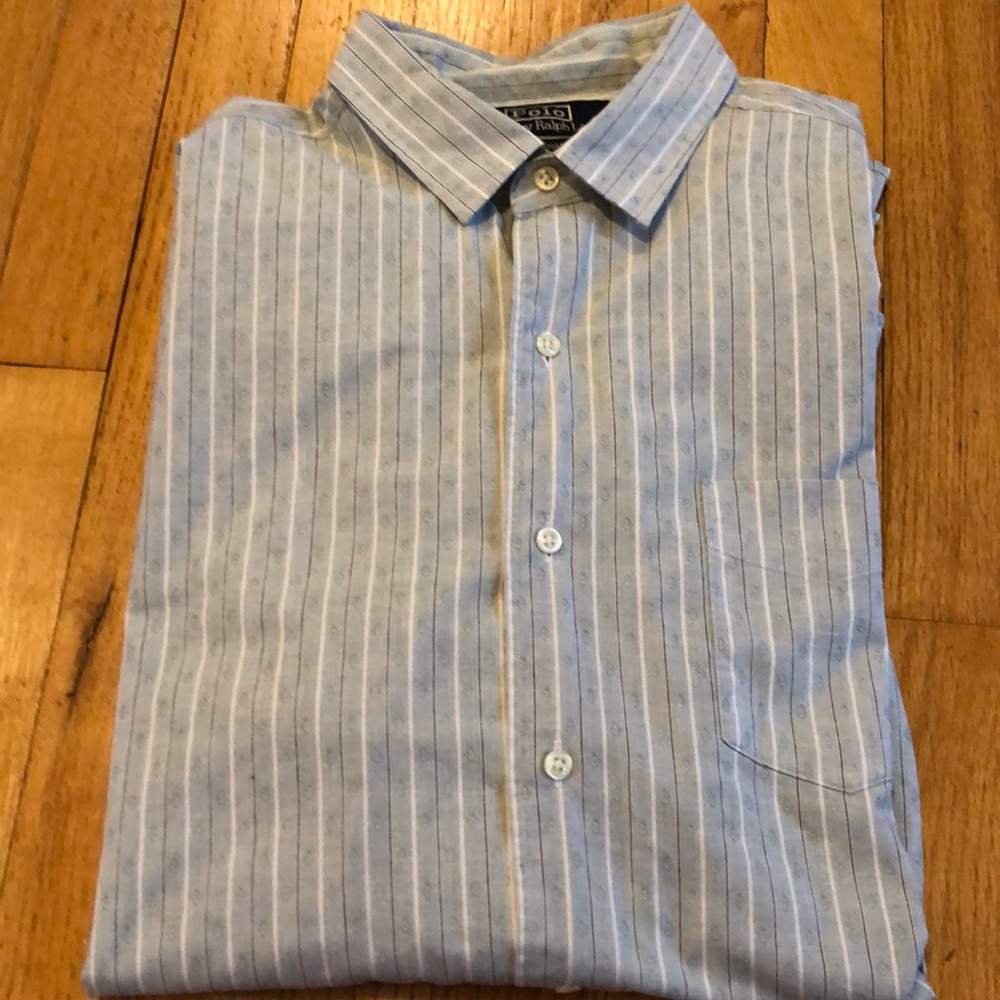 Men’s Polo long sleeve button down shirt, size XL.
